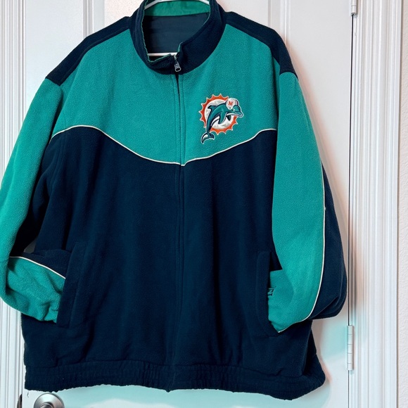 Miami Dolphins Reversible Jacket XXL NFL Embroidered 90s -100% Proceeds Donated - Picture 3 of 16